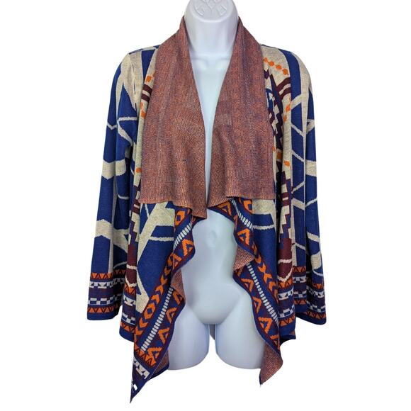 Flying Tomato Sweater Women Medium Cardigan Aztec Southwestern Boho Retro Art - Picture 1 of 7